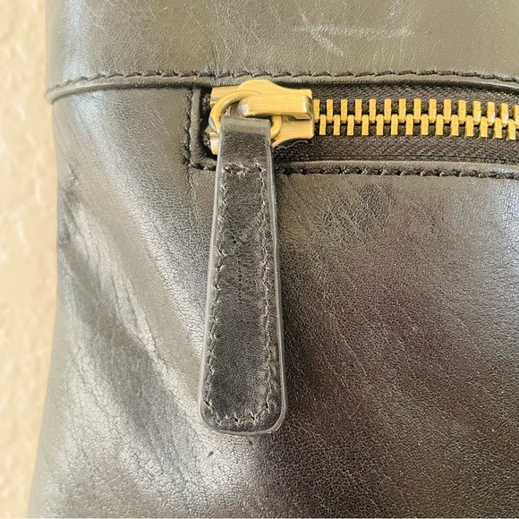 HOBO Black Leather Turn-lock Tote Bag - Picture 5 of 14